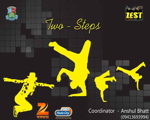 “Dancing is like dreaming with the feet.” ZEST 2014 brings to you the dancing extravaganza! TWO STEPS, the solo dance competition promises to blow your mind away in awe and memorization and will surely leave you gasping for more.